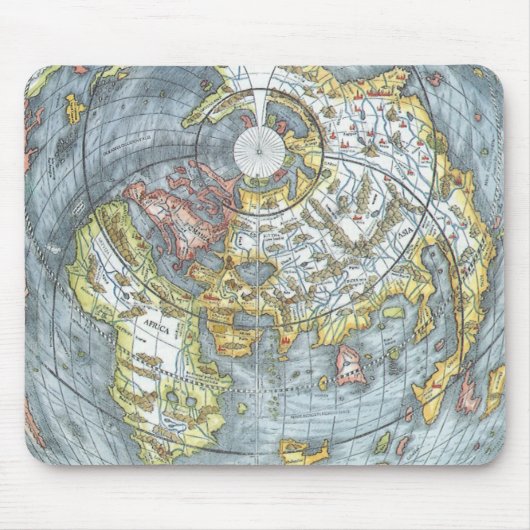 ヴィンテージ ハート型 世界地図 ピーター・アピアヌス マウスパッド (正面)