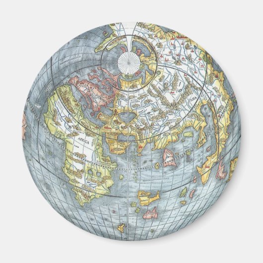 ヴィンテージ ハート型 世界地図 ピーター・アピアヌス マグネット (正面)