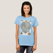 ヴィンテージ ハート型 世界地図 ピーター・アピアヌス Tシャツ (正面フル)