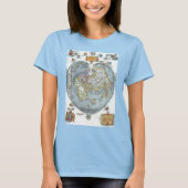 ヴィンテージ ハート型 世界地図 ピーター・アピアヌス Tシャツ (正面)