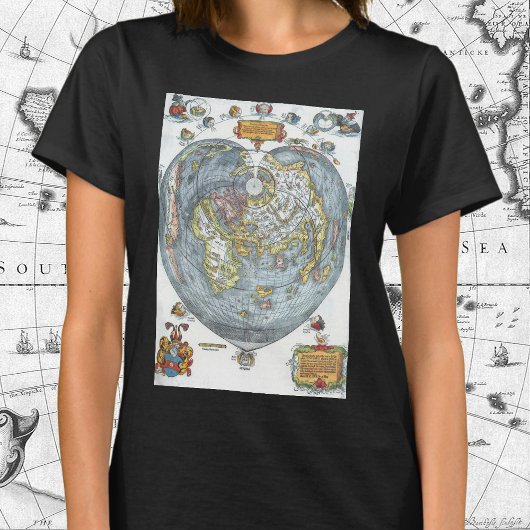 ヴィンテージ ハート型 世界地図 ピーター・アピアヌス Tシャツ