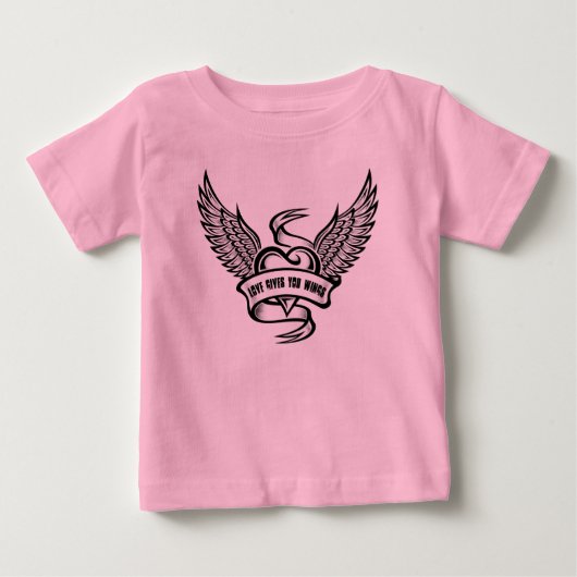 ヴィンテージ ハート ウィング ベビーTシャツ (正面)