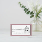 ヴィンテージ ハート 鳥かご 赤ちゃんおむつくじチケット エンクロージャーカード (スタンド正面)