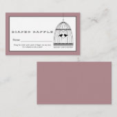 ヴィンテージ ハート 鳥かご 赤ちゃんおむつくじチケット エンクロージャーカード (正面/裏面)