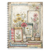ヴィンテージ ハーブとスパイス ファーム パターン ノートブック (正面)
