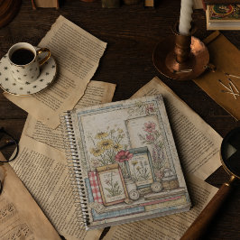 ヴィンテージ ハーブとスパイス ファーム パターン ノートブック