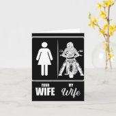 ヴィンテージ バイクの妻 バレンタイン - ユニ 大人 ブラック,  カード (黄色い花)