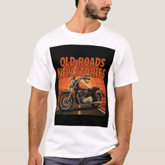 ヴィンテージ バイク アメリカンローカル 古道 新たな物語 Tシャツ
