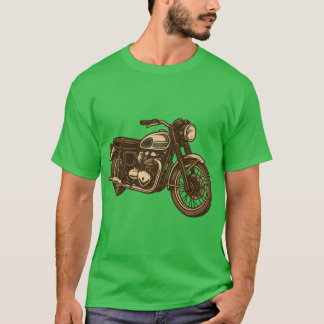 ヴィンテージ バイク イラスト Tシャツ