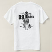 ヴィンテージ バイク ライダー イラスト Tシャツ (デザイン裏面)