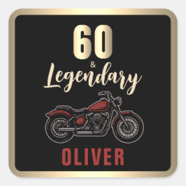 ヴィンテージ バイク 60歳の誕生日 バイクパーティー スクエアシール