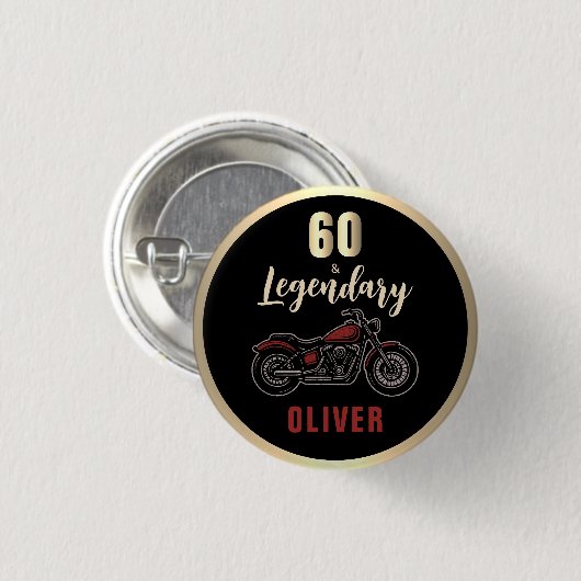 ヴィンテージ バイク 60歳の誕生日 バイクパーティー 缶バッジ (正面&裏面)