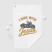 ヴィンテージ バイク Christian Biker I Ride With Jesus ゴルフタオル (インサイチュ)