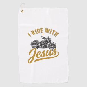 ヴィンテージ バイク Christian Biker I Ride With Jesus ゴルフタオル