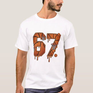 ヴィンテージ バスケットボール ドリップ ナンバー67 ジェイシージーTシャツ Tシャツ