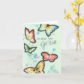 ヴィンテージ·バタフライがうまくいく カード (黄色い花)