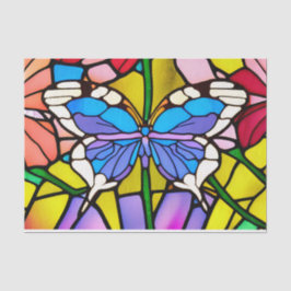 ヴィンテージ バタフライ ステンドグラス デコパージュ 薄葉紙