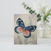 ヴィンテージ バタフライ No. 2 水彩画アート ポストカード (スタンド正面)