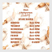 ヴィンテージ バタークリーム ベーカリー ブランディング ウィンドウサイン (シート)