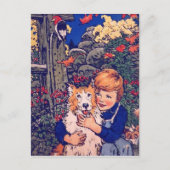 ヴィンテージ・バディ・ジムと彼の犬、ジョン・レイ ポストカード (正面)