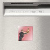 ヴィンテージ・バトラーがタキシードで盆にワインを運ぶ マグネット (インサイチュ (食洗機))