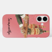 ヴィンテージ・バトラーがタキシードで盆にワインを運ぶ Case-Mate iPhoneケース (裏面 (横))