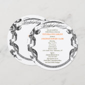 ヴィンテージ バナー フロリッシュ スクリプト ブライダル シャワー 招待状 (正面/裏面)