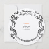 ヴィンテージ バナー フロリッシュ スクリプト ブライダル シャワー 招待状 (裏面)