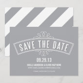 ヴィンテージ バナー | SAVE THE DATE 発表 招待状 (正面/裏面)