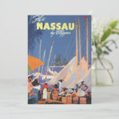 ヴィンテージ バハマ トラベル アート、クリッパーでナッソーへ (スタンド正面)
