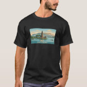 ヴィンテージ バリ ウルン ダヌ ベラタン湖神社 旅行 Tシャツ (正面)