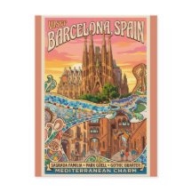 ヴィンテージ バルセロナ スペイン 旅行 ポストカード - サグラダファミリア