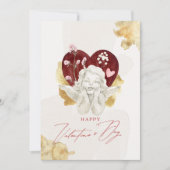 ヴィンテージ バレンタインの天使キューピッド シーズンカード (正面)