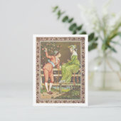 ヴィンテージ バレンタインの女性と柵の向こうの求婚者 シーズンカード (スタンド正面)