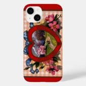 ヴィンテージ バレンタインの挨拶 ハートと花 Case-Mate iPhoneケース (裏面)