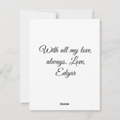 ヴィンテージ「バレンタインデーの喜び」天使のカスタムカード シーズンカード (裏面)