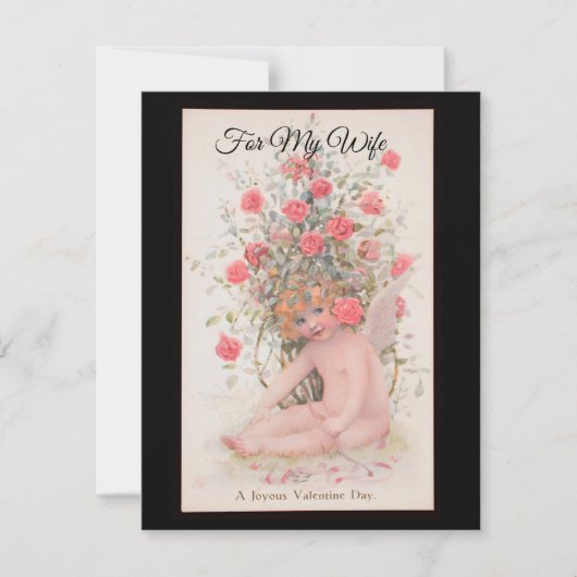 ヴィンテージ「バレンタインデーの喜び」天使のカスタムカード シーズンカード (正面)