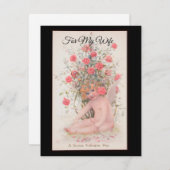 ヴィンテージ「バレンタインデーの喜び」天使のカスタムカード シーズンカード (正面/裏面)