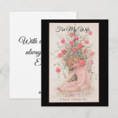 ヴィンテージ「バレンタインデーの喜び」天使カスタム シーズンカード (正面/裏面)