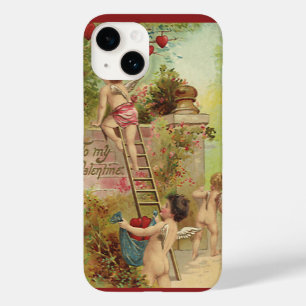 ヴィンテージ バレンタインデー かわいい天使の梯子昇り Case-Mate iPhone 14ケース