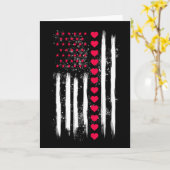 ヴィンテージ バレンタインデー アメリカ国旗 ハート 完璧 カード (黄色い花)