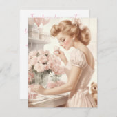 ヴィンテージ バレンタインデー カード - 永恒の愛  (正面/裏面)