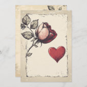 ヴィンテージ バレンタインデー シーズンカード (正面/裏面)