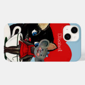 ヴィンテージ バレンタインデー, ネズミと猫のハート型ティーカップ Case-Mate iPhoneケース (裏面 (横))