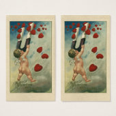 ヴィンテージ バレンタインデー、ハートを惹きつける天使 (正面&裏面)