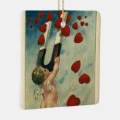 ヴィンテージ バレンタインデー、ハートを惹きつける天使 セラミックオーナメント (右)