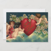 ヴィンテージ バレンタインデー ビクトリアンチェルブ 天国 シーズンカード (正面)