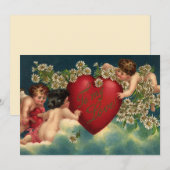 ヴィンテージ バレンタインデー ビクトリアンチェルブ 天国 シーズンカード (正面/裏面)