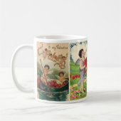 ヴィンテージ バレンタインデー, ビクトリアン エンジェル ハート コーヒーマグカップ (左)