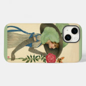 ヴィンテージ バレンタインデー、レディー レッド ローズ バタフライ Case-Mate iPhoneケース (裏面 (横))